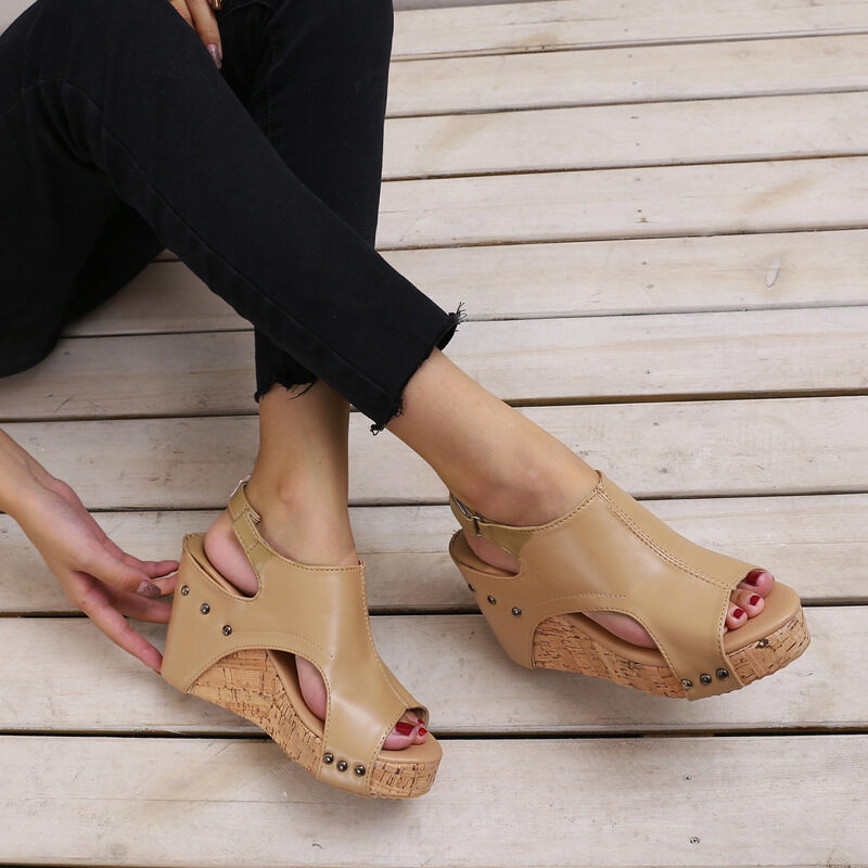Roman Sandals Female Fish Mouth Thick Bottom Wedges