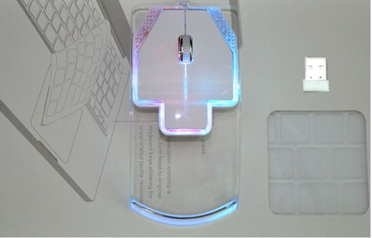 Creative Ultra-thin Transparent 2.4GHz Wireless Optical Luminous Mouse