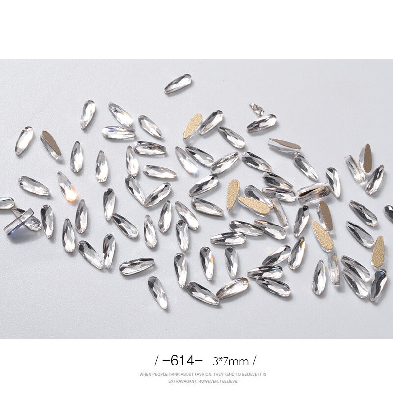 10Pcs 3D Nail Art Rhinestones Long Water Drop