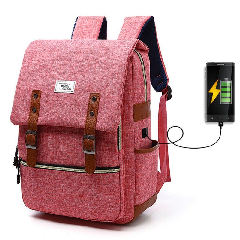 Vintage men women canvas backpacks school bags