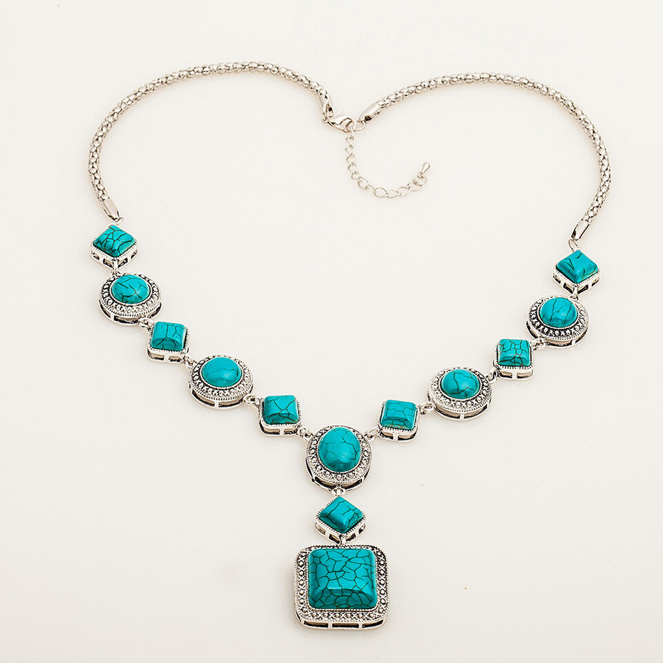 Turquoise Necklace Vintage Diamond