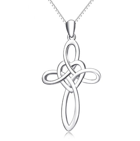 925 Sterling Silver Necklace Religious Love Heart Fashion