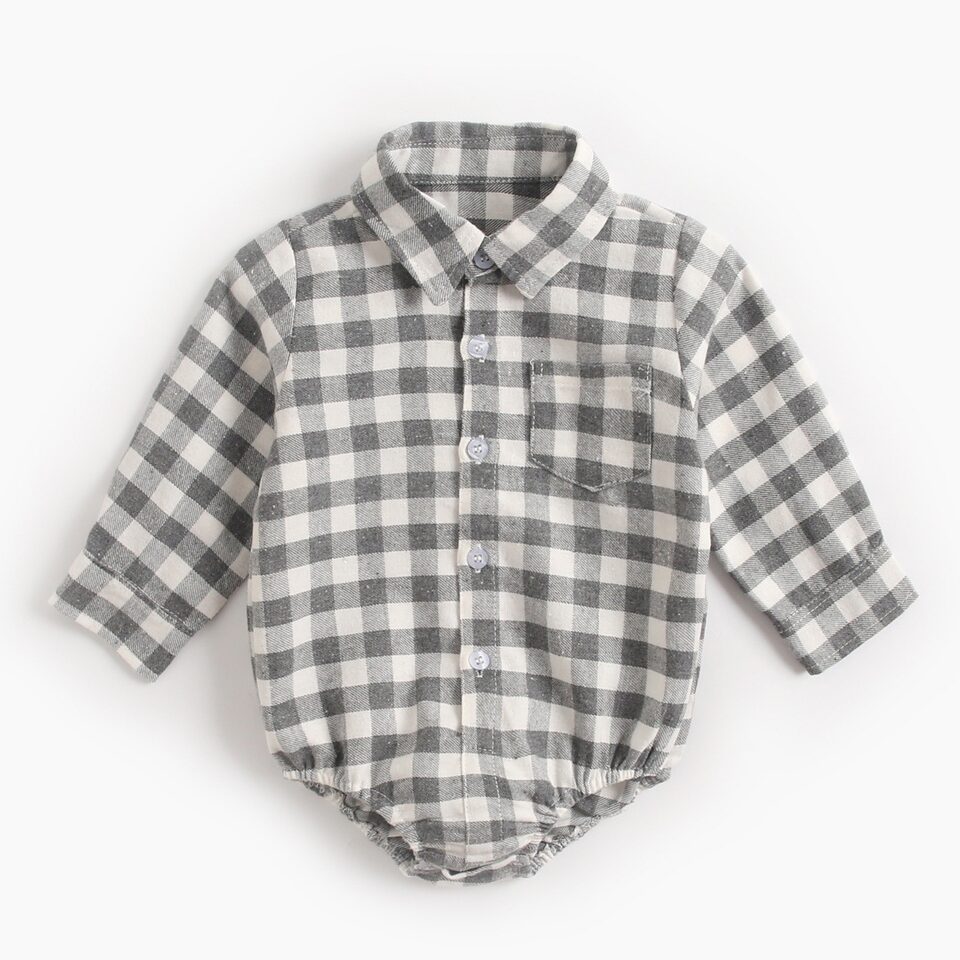 Infant Clothing Autumn and Winter Plaid Baby Boy