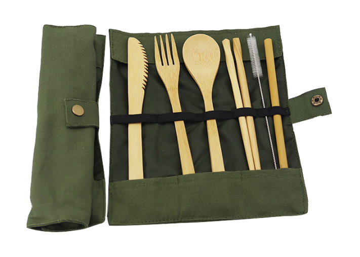 Bamboo Utensils Wooden Travel Cutlery Set Reusable