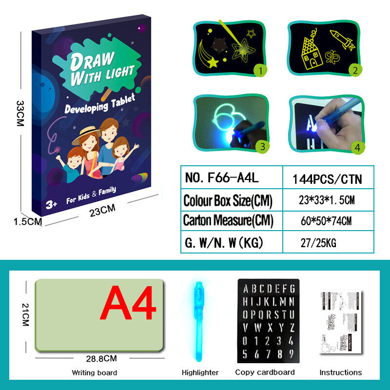 Educational Toy Drawing Pad 3D Magic 8 Light