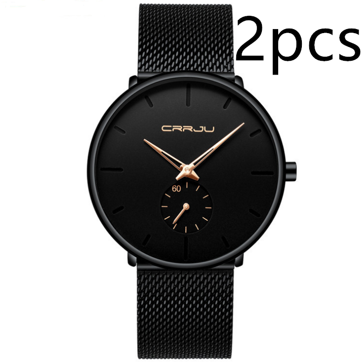 Simple ultra-thin watch round mesh belt