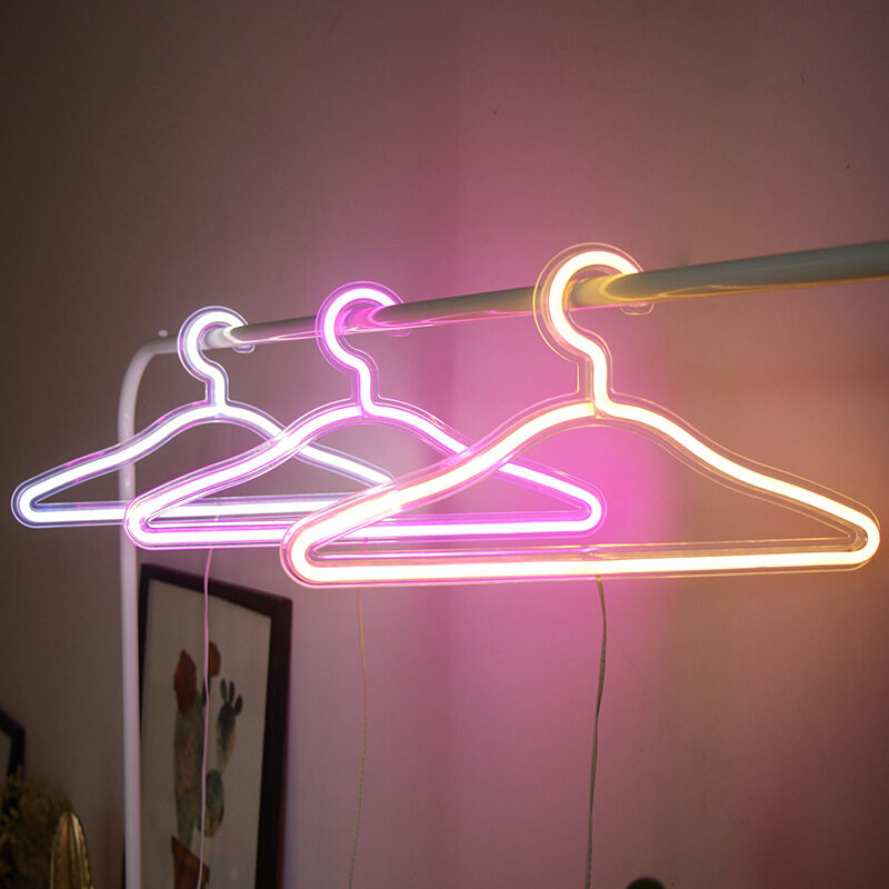 LED Neon Light Sign Clothes Stand USB Powered