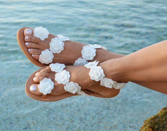 Manufacturers produce summer new pu toe flowers flat