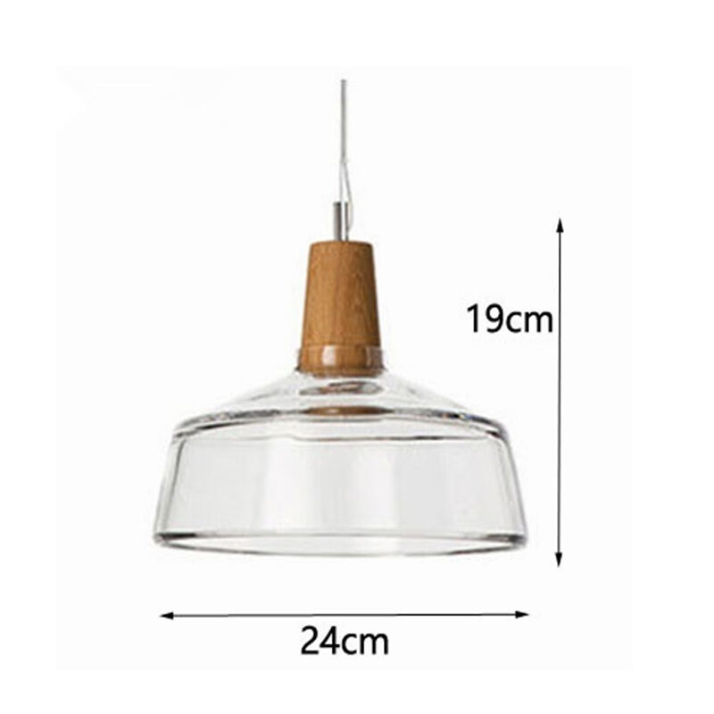 Modern Led Glass Pendant Light Fixture With Wood