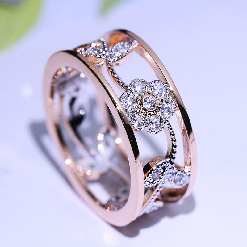 Diamond lucky flower vine leaves birthday present Bridal