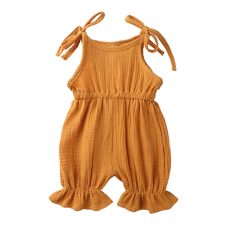 Newborn Toddler Baby Girls Sleeveless Solid Romper Jumpsuit