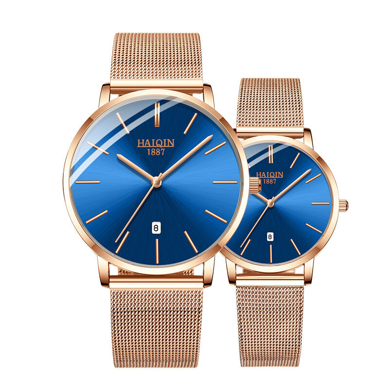 Steel mesh with quartz watch ladies couple gift