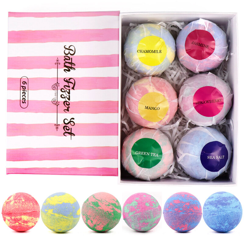 6 pcs Organic Bath Bombs Bubble Mint Lavender
