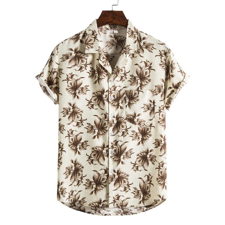 Men Short sleeved beach shirts New printed T