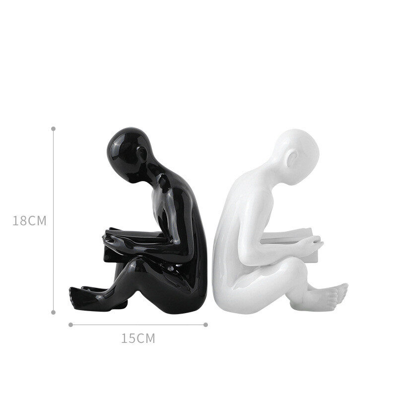 Nordic Creative Ceramics Character Bookend Crafts Ornament Home