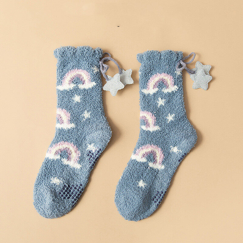Winter Thick Women's Socks Japanese Sweet Girl Coral