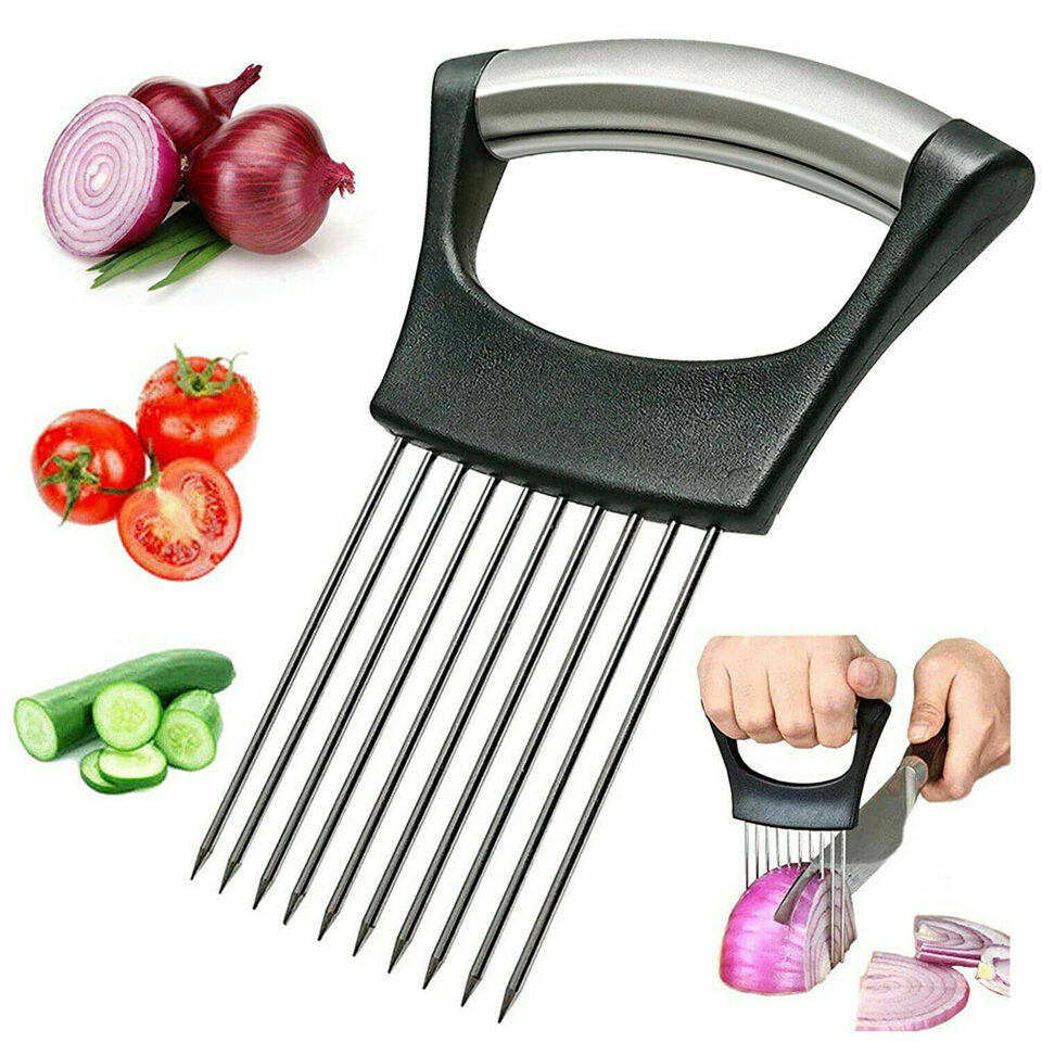 Food Slice Assistant - Stainless Steel Onion Holder