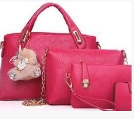 new Korean fashion handbags embossed four piece ladies
