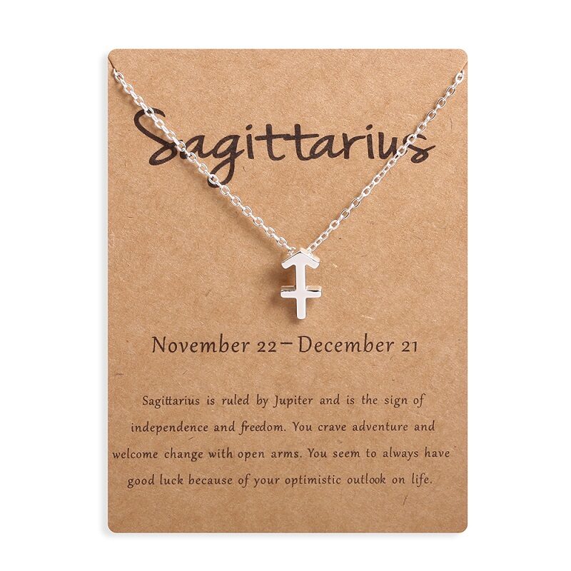 12 Zodiac Sign Necklaces With Gift Card Constellations