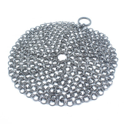 Silver Stainless Steel Cast Iron Cleaner Chainmail Scrubber