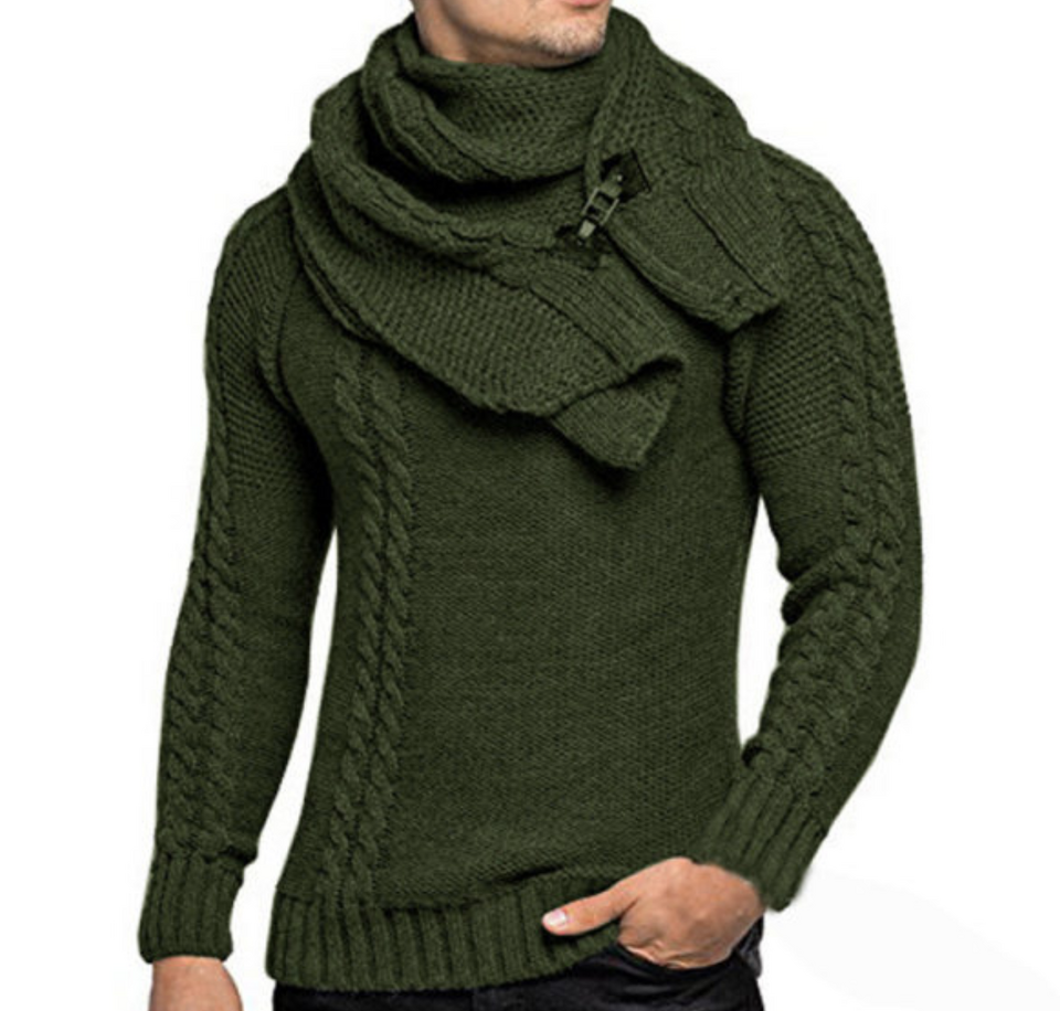 Men Winter Sweater Fashion Slim Fit Pullover Man