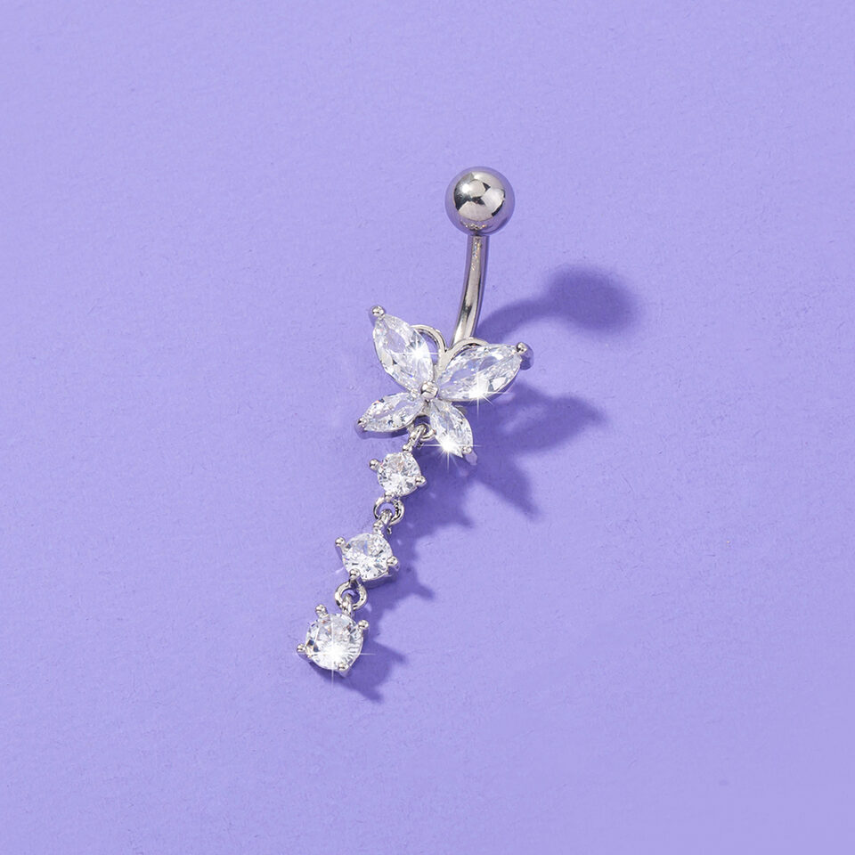 Butterfly Zircon Navel Ring Human Body Piercing Jewelry