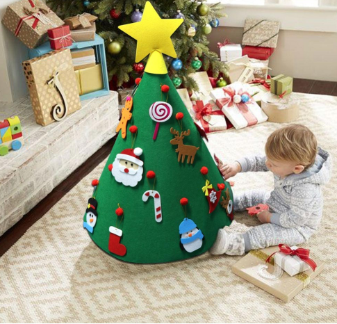 Felt Christmas Tree Three-dimensional Pendant Children's Puzzle Handmade