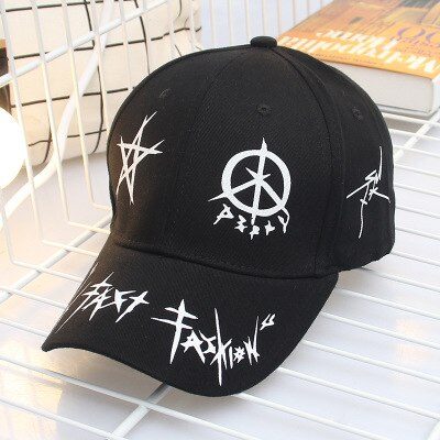 Graffiti Snapback Baseball Caps Black And White Patchwork