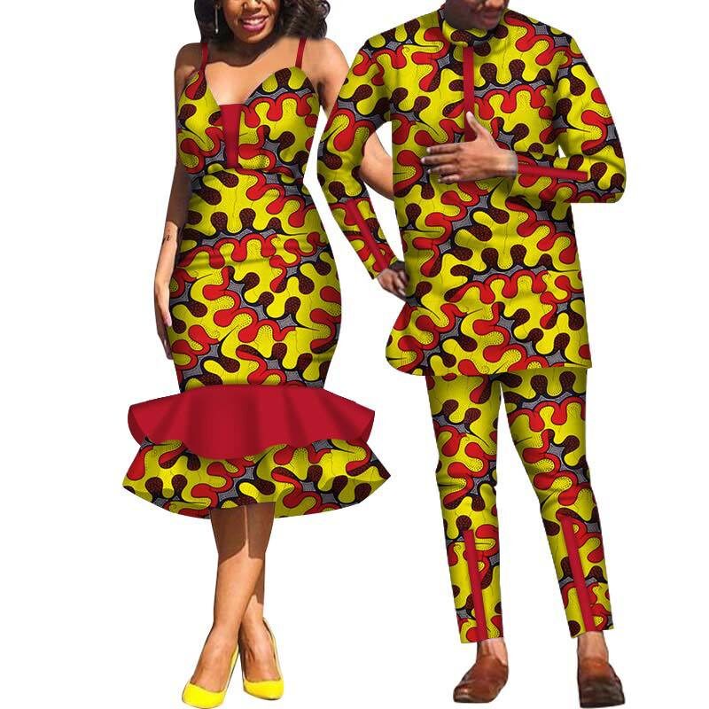 Couple clothing suspender skirt African