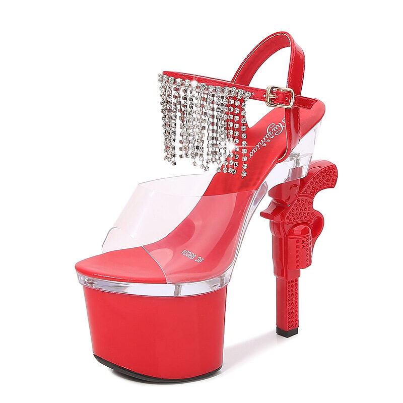 Muffin Sandals Super High Heels Transparent