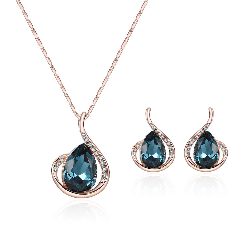 Diamond Crystal Necklace And Earrings Two-piece Bridal Wedding
